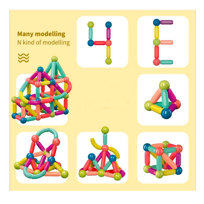 JUEGO DIDACTICO BLOQUES MAGNETICOS STICKS 64 PZAS - 3