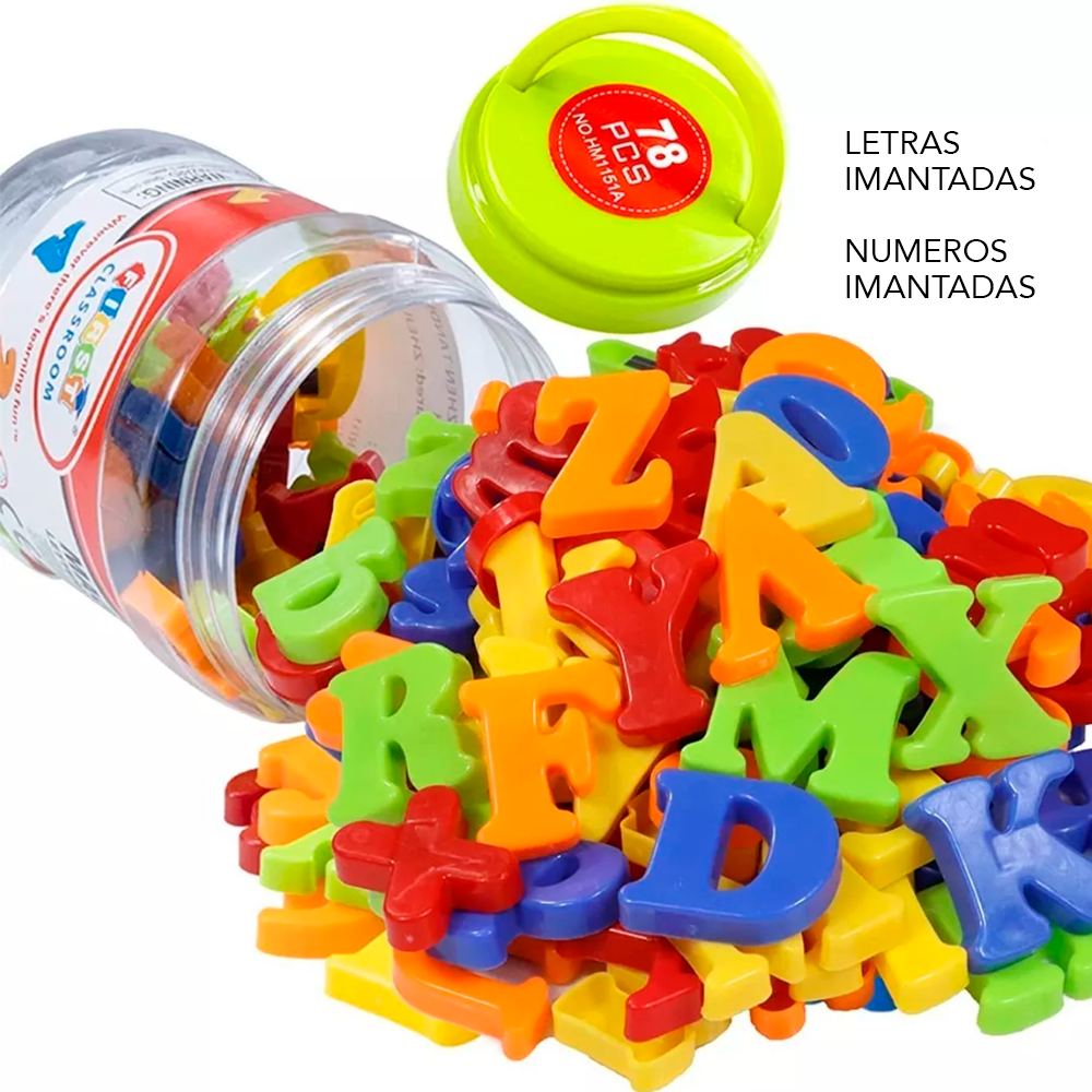 JUEGO LETRAS Y NÚMEROS IMANTADOS PARA NIÑOS 78 PIEZAS - 1