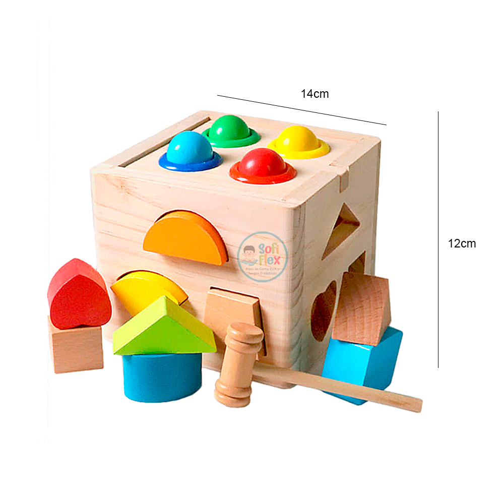 CUBO CON MARTILLO Y ENCAJES MONTESSORI - 2