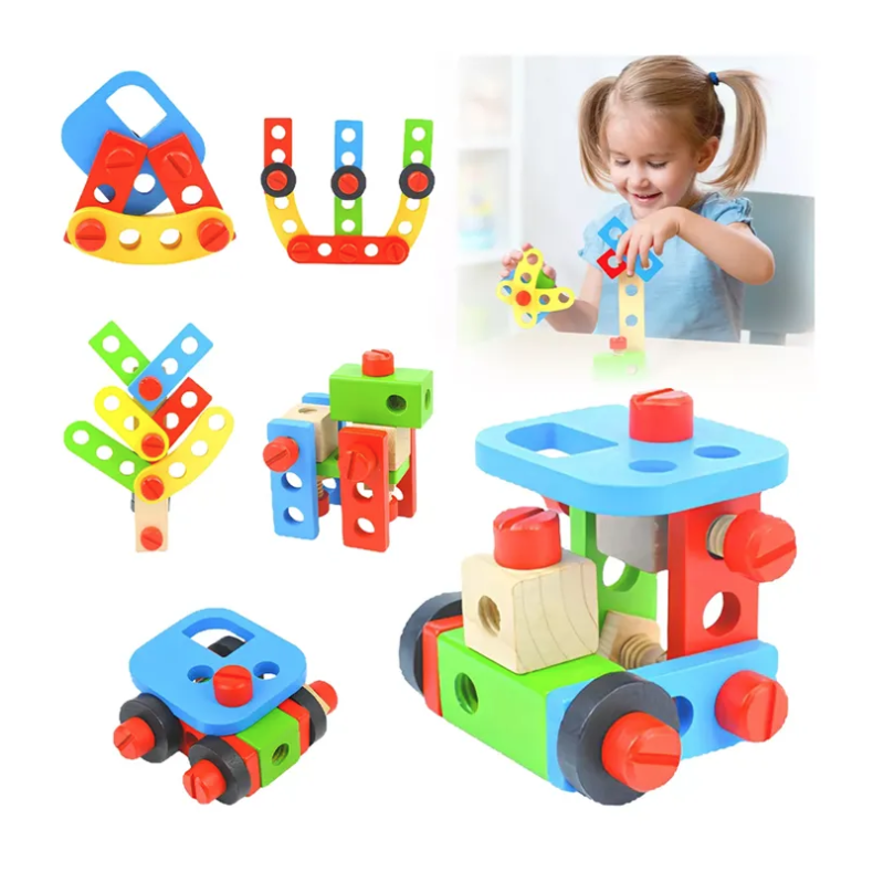 JUGUETE DE MADERA DESMONTABLE CREATIVA DIY 39 PIEZAS - 1