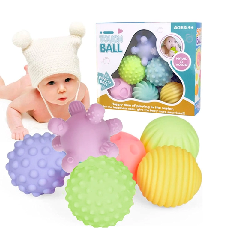 SET 6 PELOTAS SENSORIALES DIDÁCTICAS PARA BEBÉ CON TEXTURAS - 1