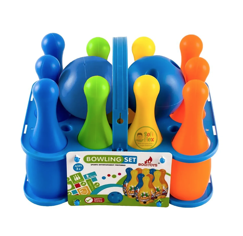 PACK DE BOWLING TAMAÑO GRANDE – BOLOS 10 PALOS + 2 BOLOS - 1