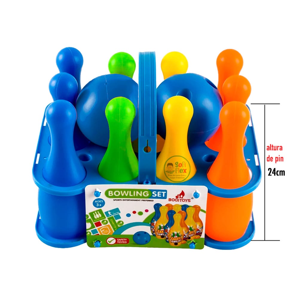 PACK DE BOWLING TAMAÑO GRANDE – BOLOS 10 PALOS + 2 BOLOS - 3