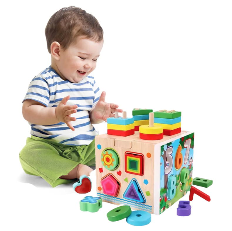 CUBO MULTIFUNCION MONTESSORI PLANTADO ESTIMULACION TEMPRANA - 1