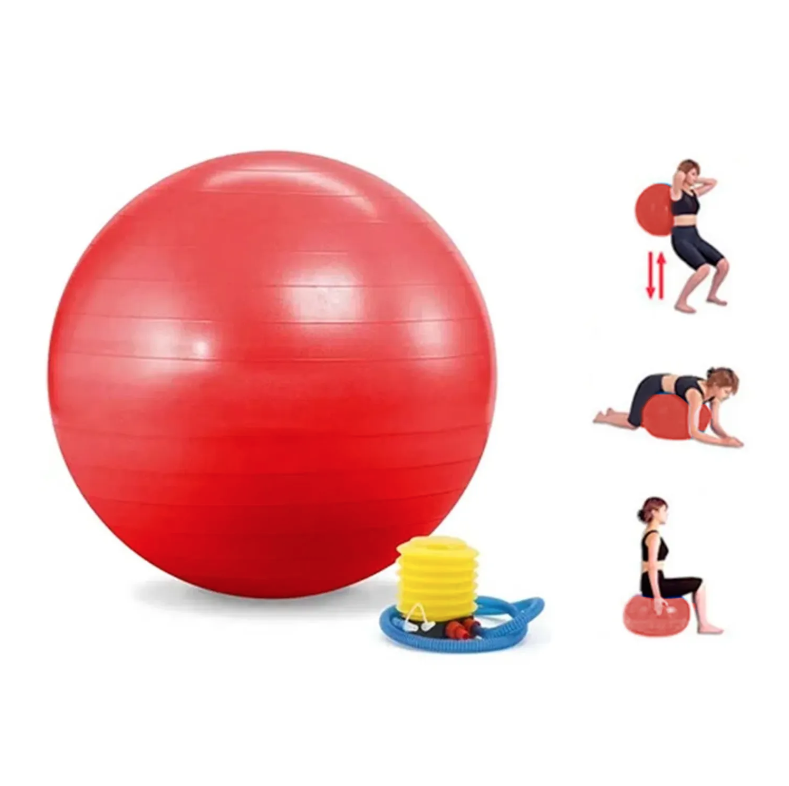 PELOTA PILATES YOGA 65CM ROJO - 1