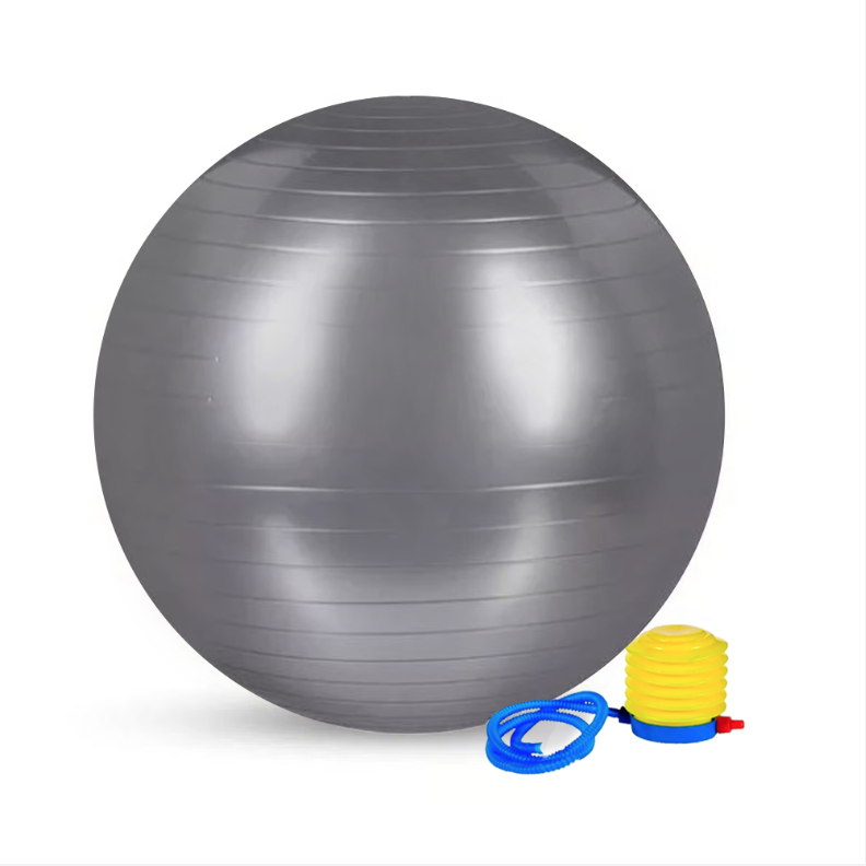 PELOTA PILATES YOGA 65CM PLATEADA PLOMO - 1