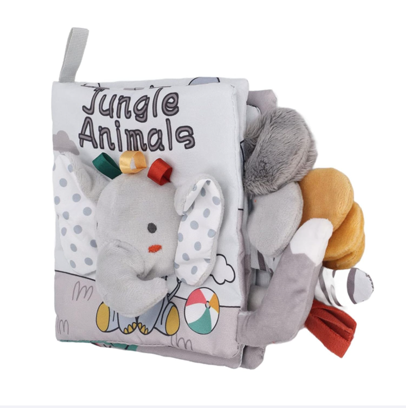 LIBRO DE TELA CON TEXTURAS ESTIMULACIÓN SENSORIAL ELEFANTE - 1