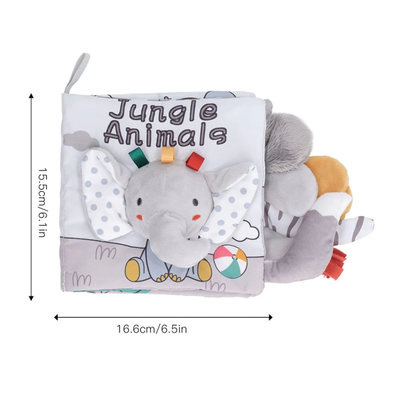 LIBRO DE TELA CON TEXTURAS ESTIMULACIÓN SENSORIAL ELEFANTE - 3