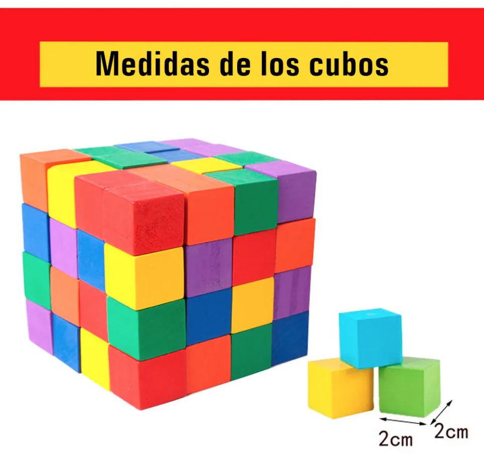 CUBOS DE MADERA DIDACTICOS 100 PZAS - 2