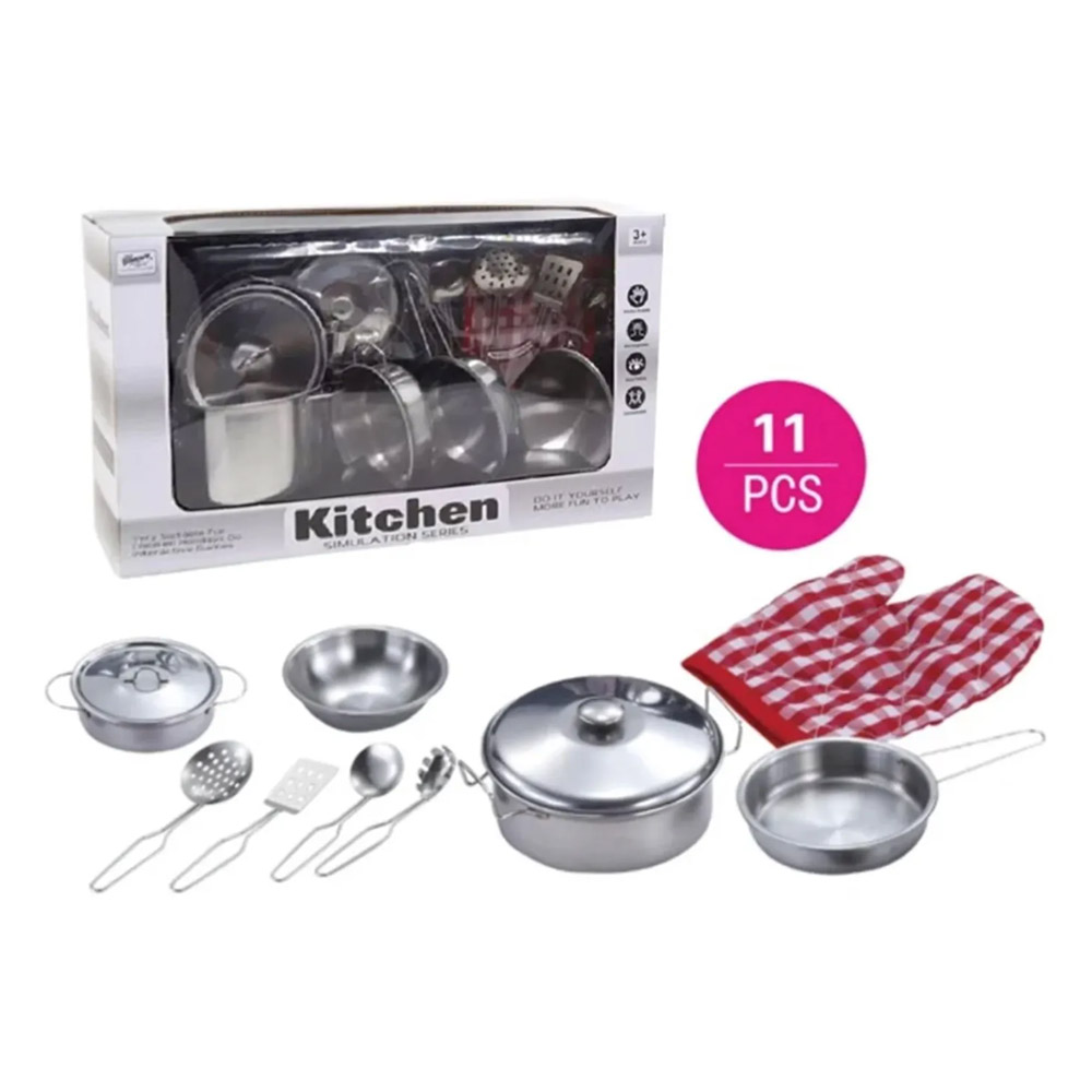 SET DE JUGUETE DE COCINA OLLAS PARA NIÑOS 11 PIEZAS - 1