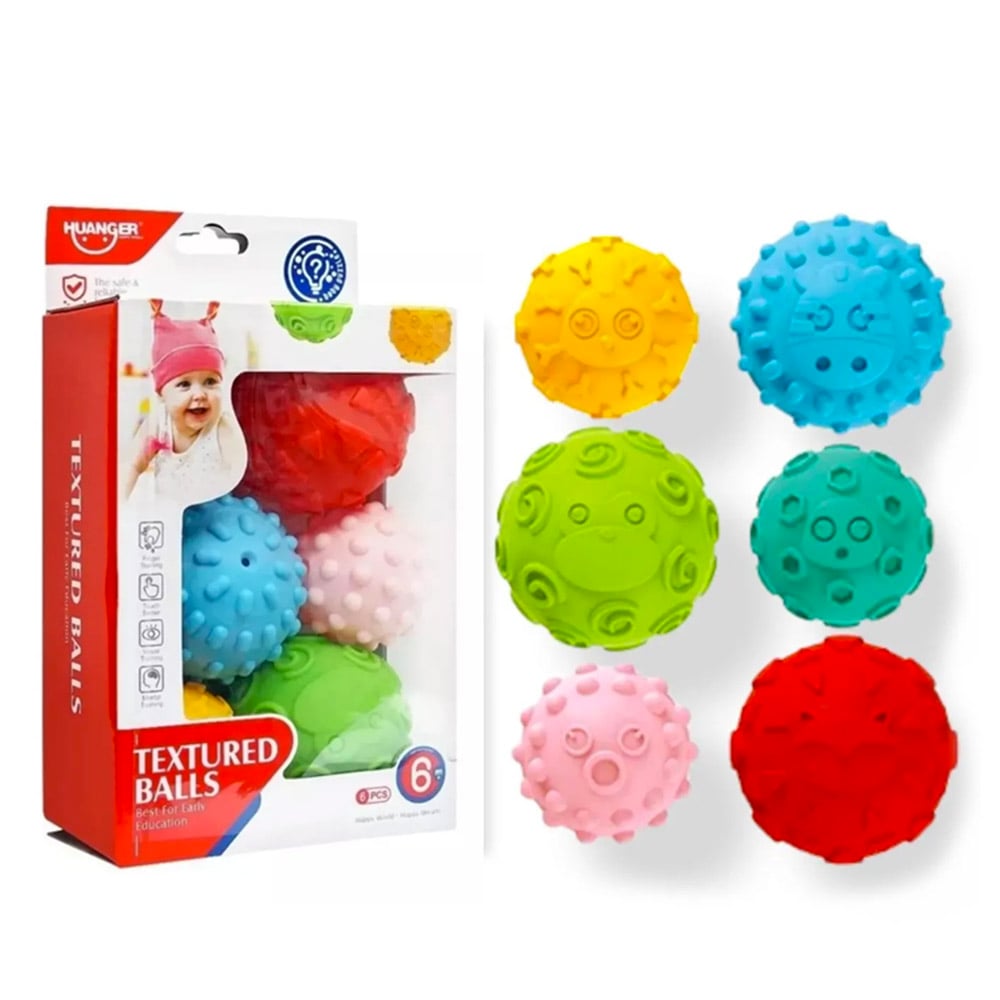 SET 6 PELOTAS SENSORIALES TEXTURAS PARA BEBÉ - 1