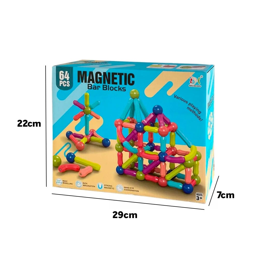 JUEGO DE CONSTRUCCION BLOQUES MAGNETICOS STICKS 64 PIEZAS - 2