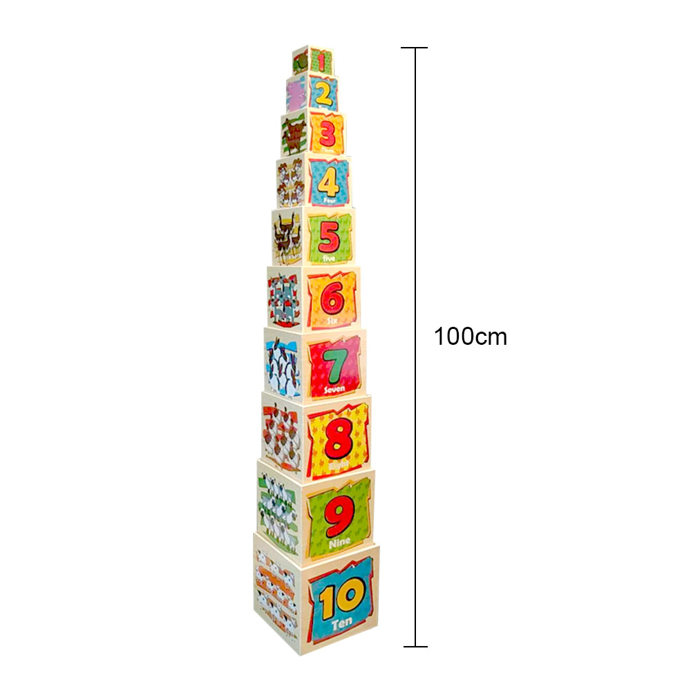SET CUBOS DIDÁCTICOS APILABLES DEL 1 AL 10 CON ANIMALES - 2