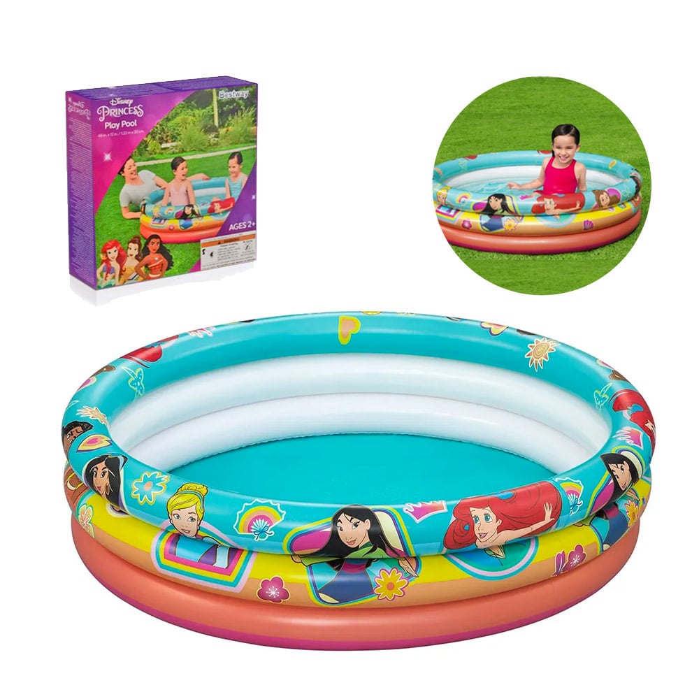PISCINA INFLABLE CIRCULAR BESTWAY 3 AROS PRINCESAS 200L 122X122X30CM MULTICOLOR - 1