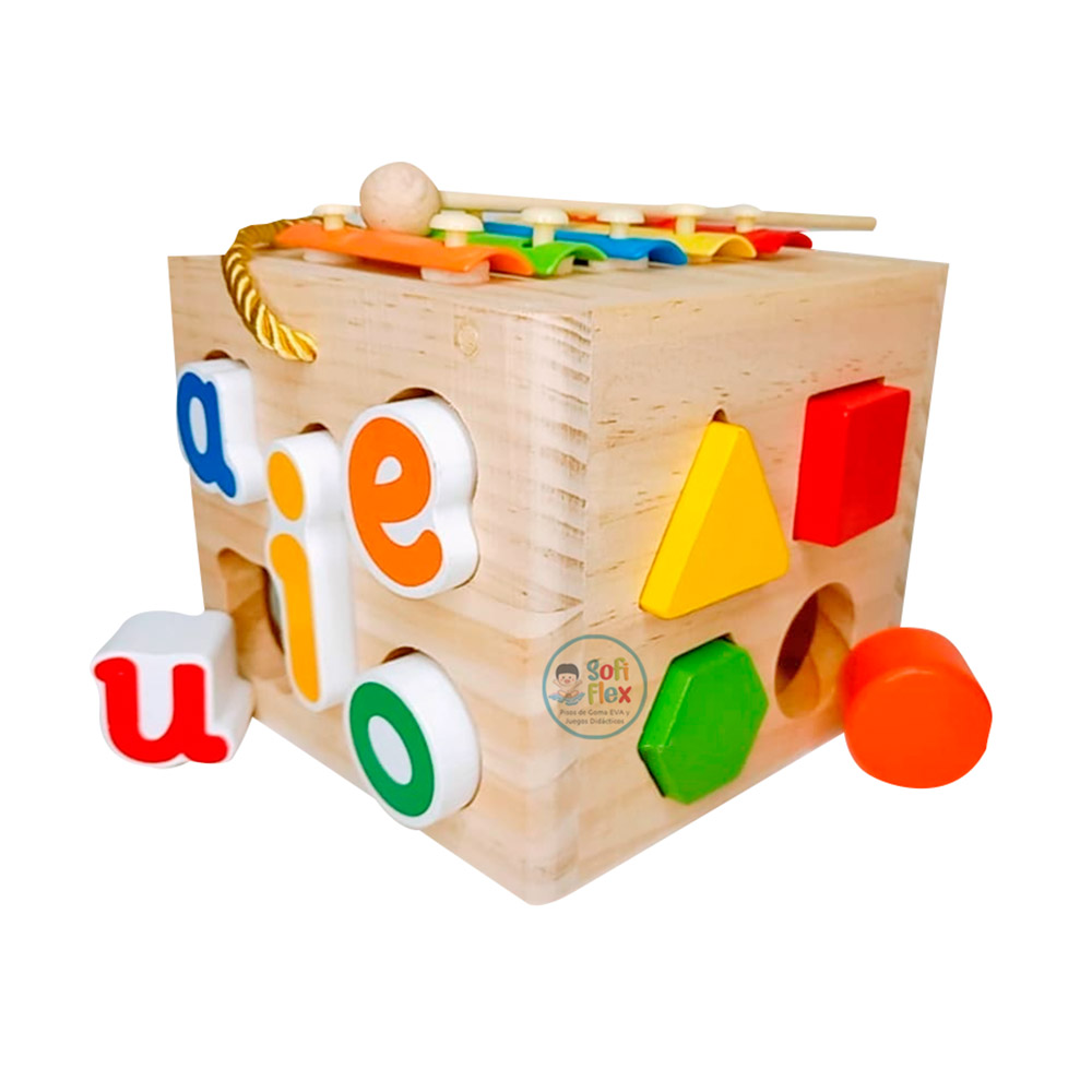 CUBO DIDACTICO XILOFONO Y DE ENCAJE - 1