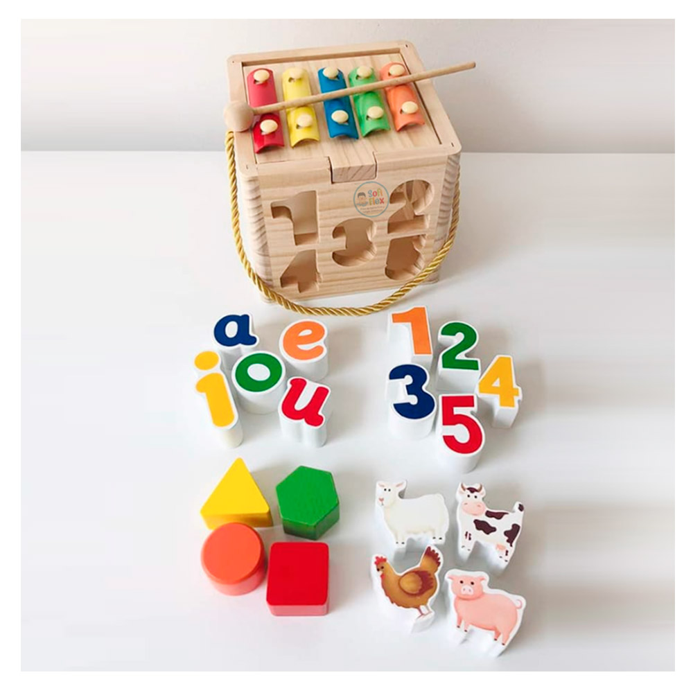 CUBO DIDACTICO XILOFONO Y DE ENCAJE - 2