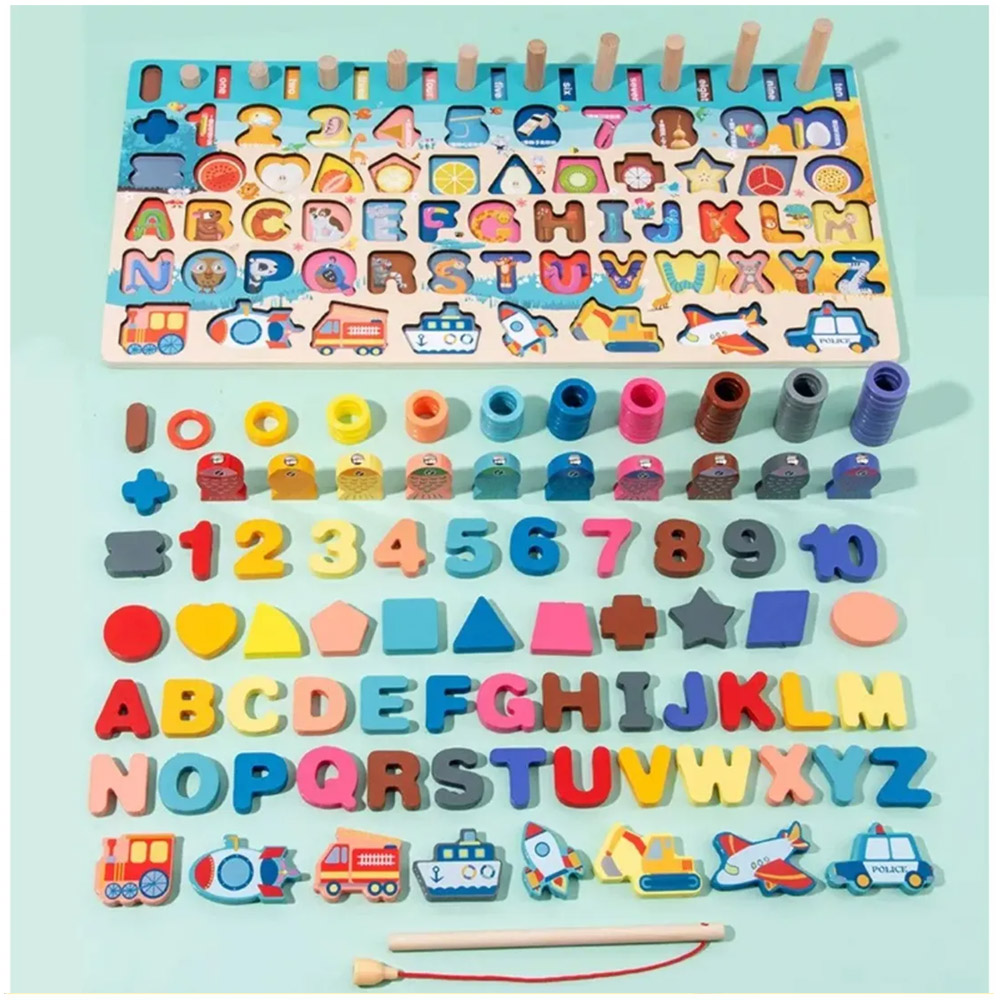 TABLERO DIDACTICO CON ENCAJES ALFA NUMERICO 135 PIEZAS - 5