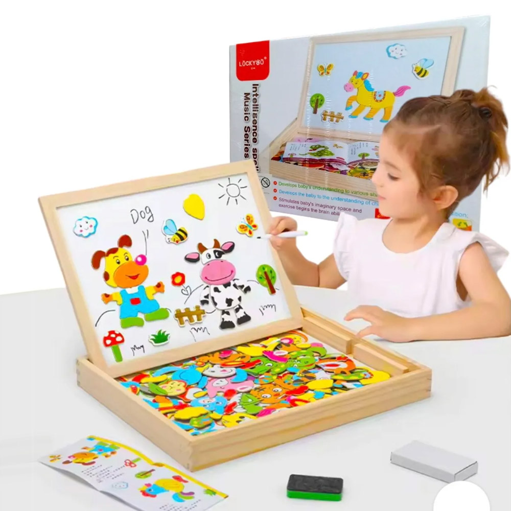 PIZARRA DIDÁCTICA IMANTADA 2 EN 1 ACRÍLICA Y TIZA PARA NIÑOS - 1