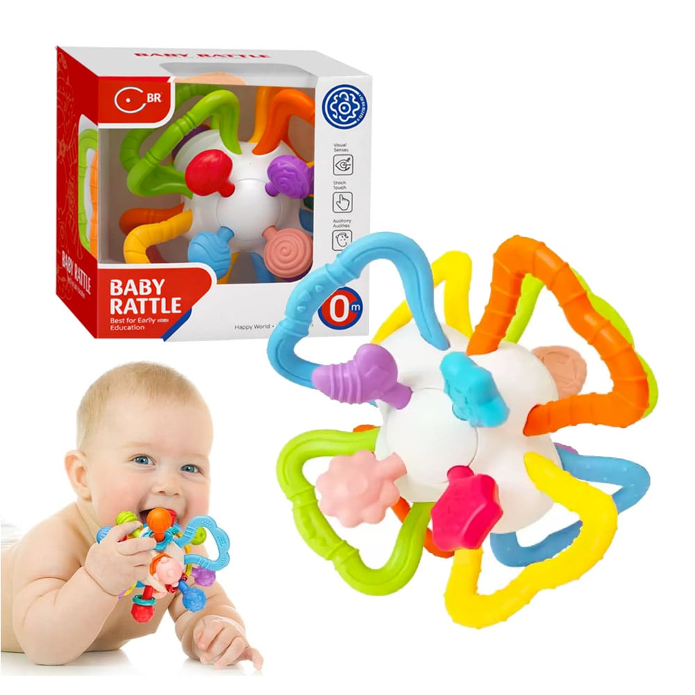 SONAJERO MORDEDOR DE SILICONA BOLA SENSORIAL BABY - 1