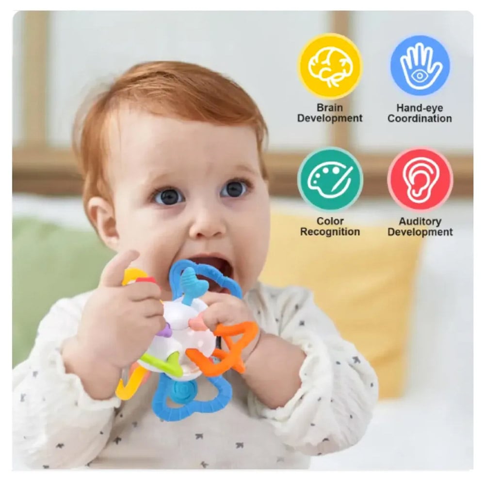 SONAJERO MORDEDOR DE SILICONA BOLA SENSORIAL BABY - 5