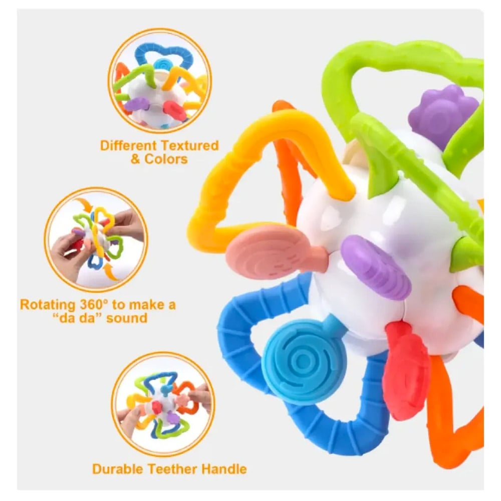 SONAJERO MORDEDOR DE SILICONA BOLA SENSORIAL BABY - 6