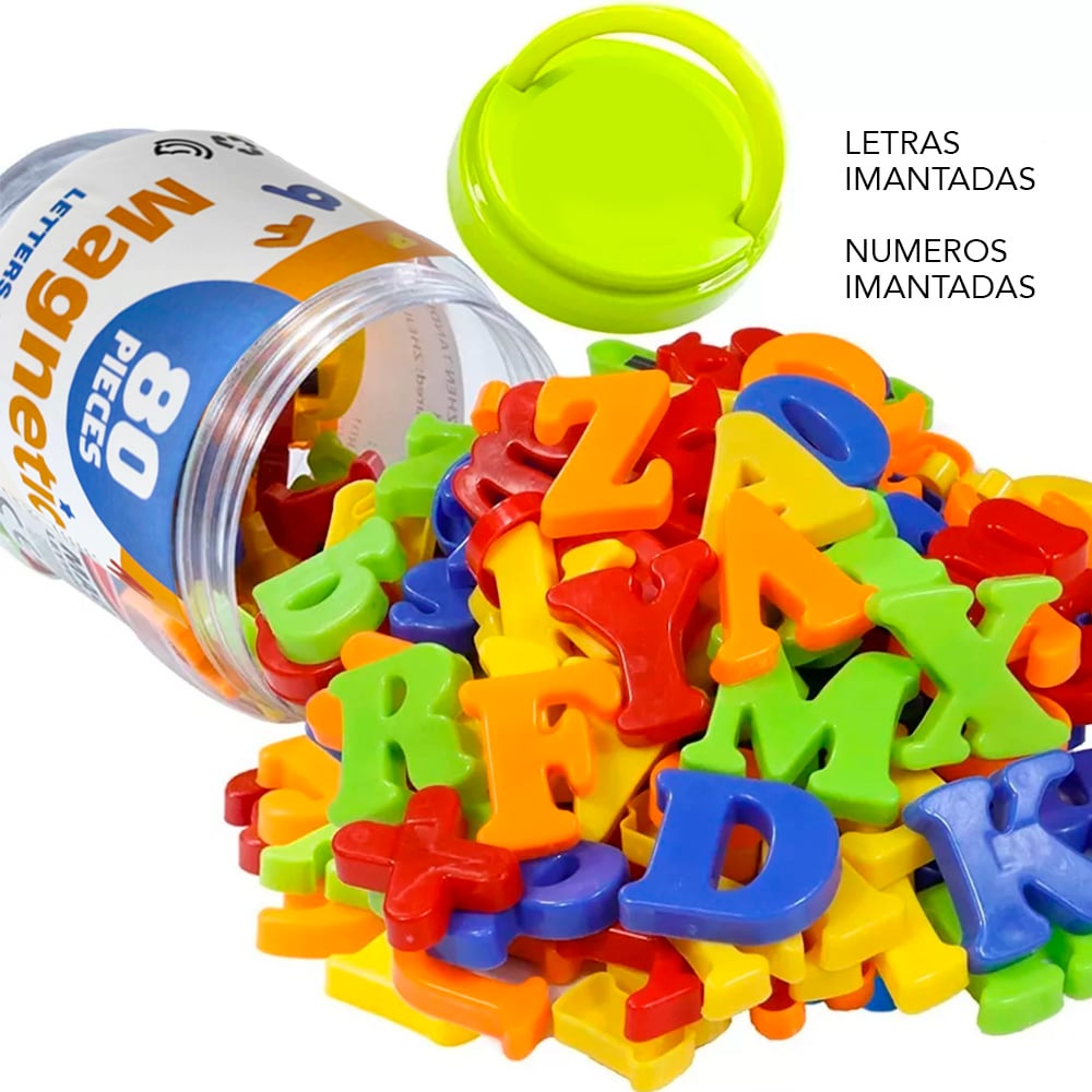 JUEGO LETRAS Y NÚMEROS IMANTADOS PARA NIÑOS 80 PIEZAS - 1
