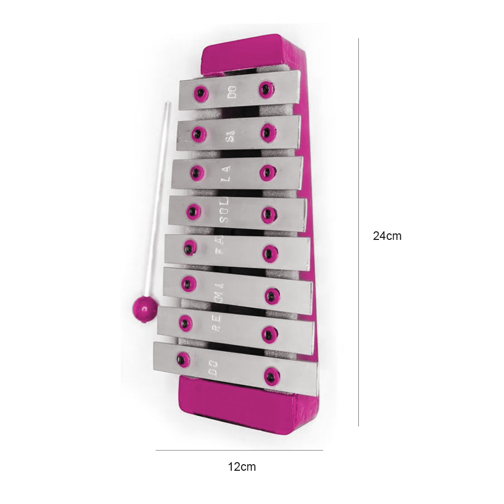 XILOFONO INFANTIL 7 NOTAS MUSICALES ROSADO - 2