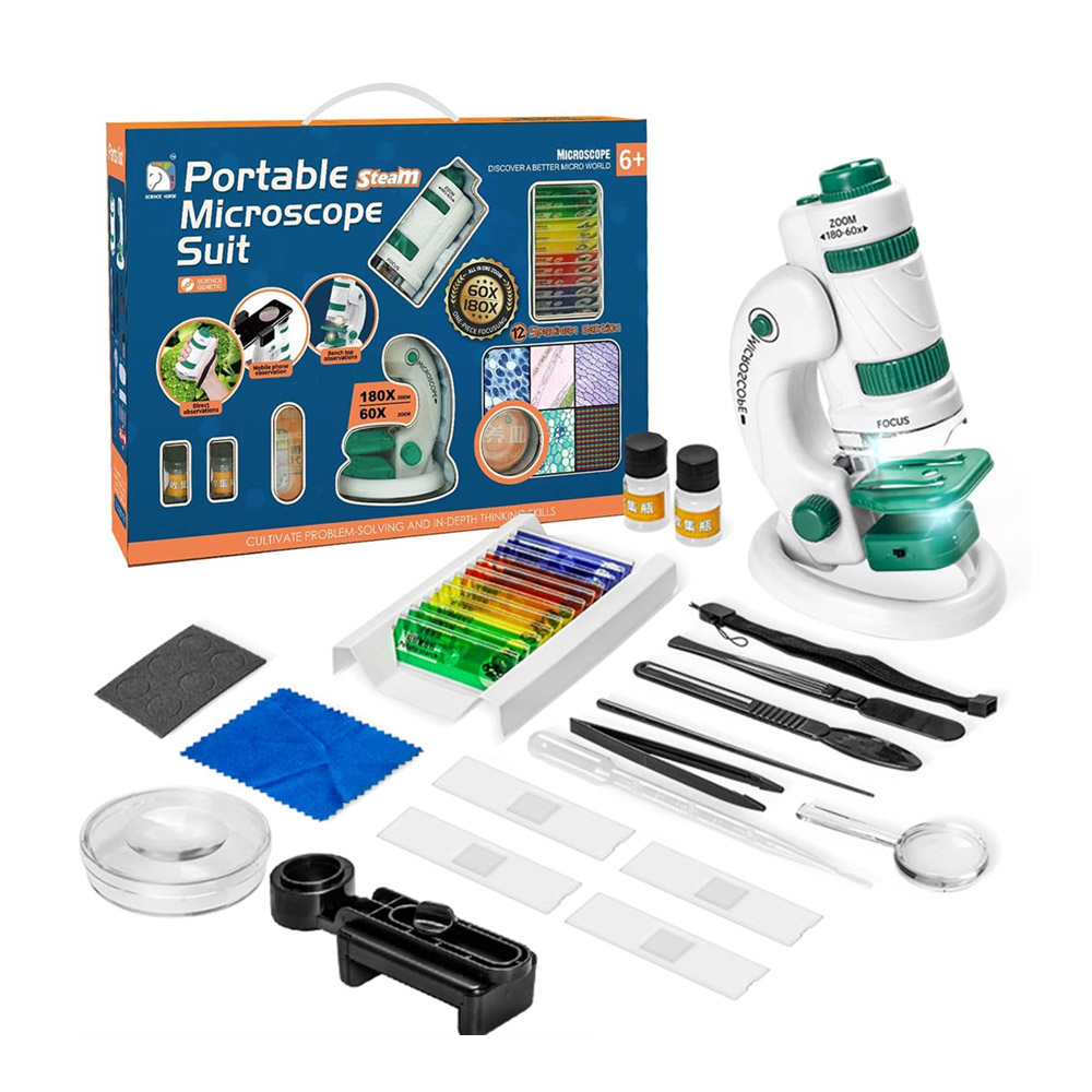 KIT LABORATORIO MICROSCOPIO PORTÁTIL CIENCIA EDUCATIVO - 1