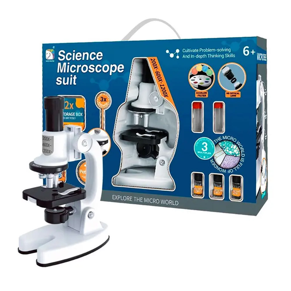 KIT LABORATORIO MICROSCOPIO PORTÁTIL CIENCIA EDUCATIVO 1200X - 1