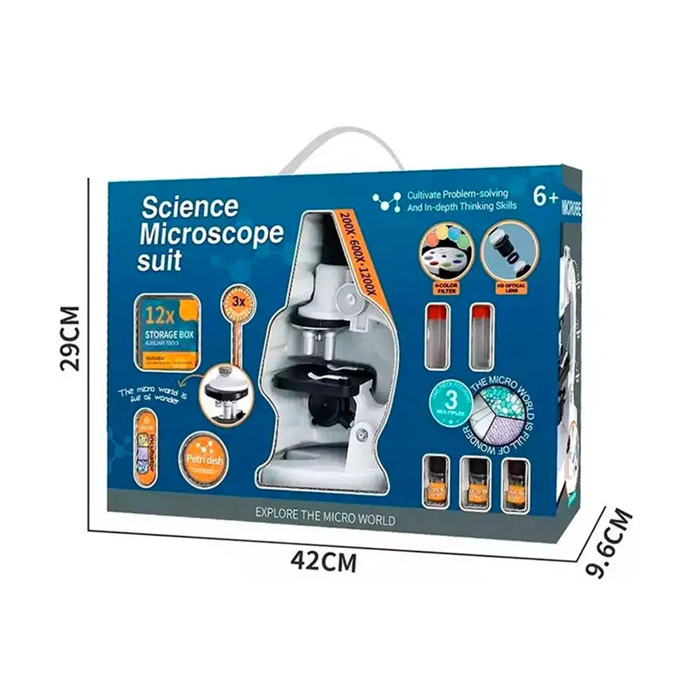 KIT LABORATORIO MICROSCOPIO PORTÁTIL CIENCIA EDUCATIVO 1200X - 2