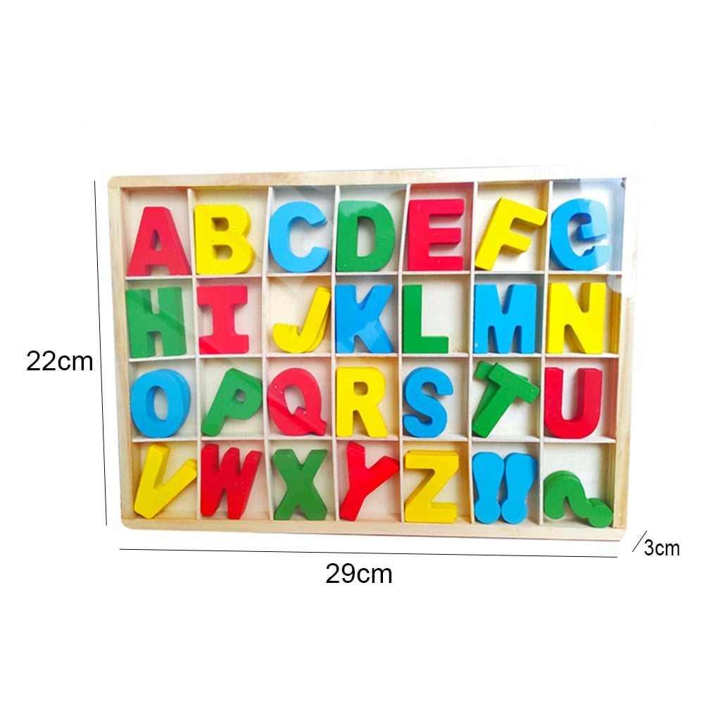 SET DE 56 LETRAS ALFABETO MAYÚSCULAS DE MADERA COLORES - 4