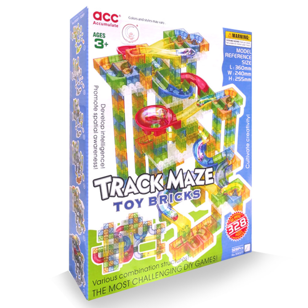 PISTA DE CANICAS 328 PIEZAS SEMI TRANSPARENTES MACK TRAZE - 1