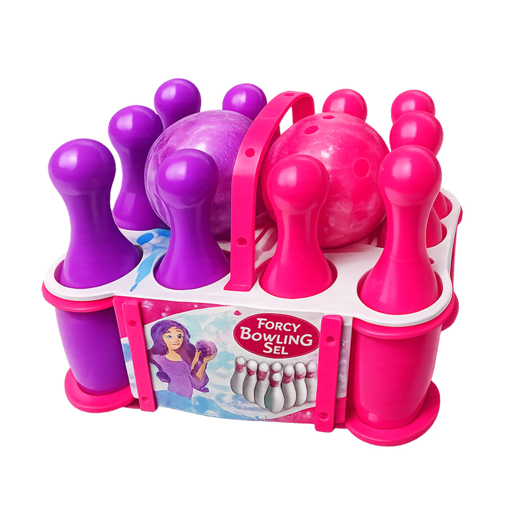 PACK DE BOWLING TAMAÑO GRANDE – BOLOS 10 PALOS + 2 BOLOS MUJER - 1