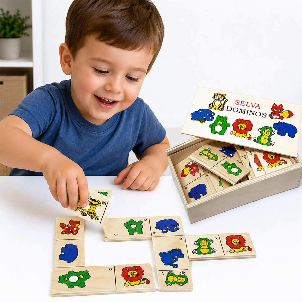 DOMINO DIDACTICO EN MADERA SELVA 28 PZAS - 2