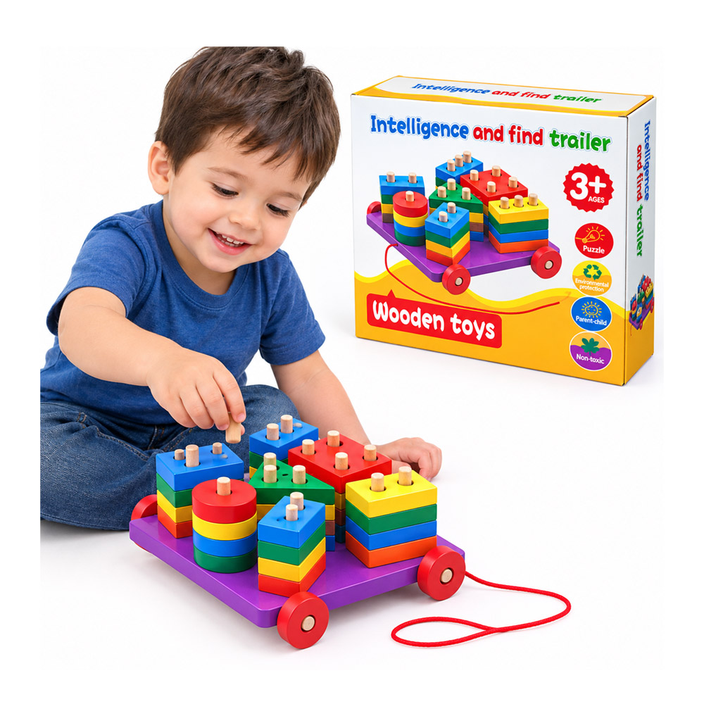 JUEGO DIDÁCTICO CARRITO DE FIGURAS GEOMÉTRICAS ENCAJABLE X7 - 3