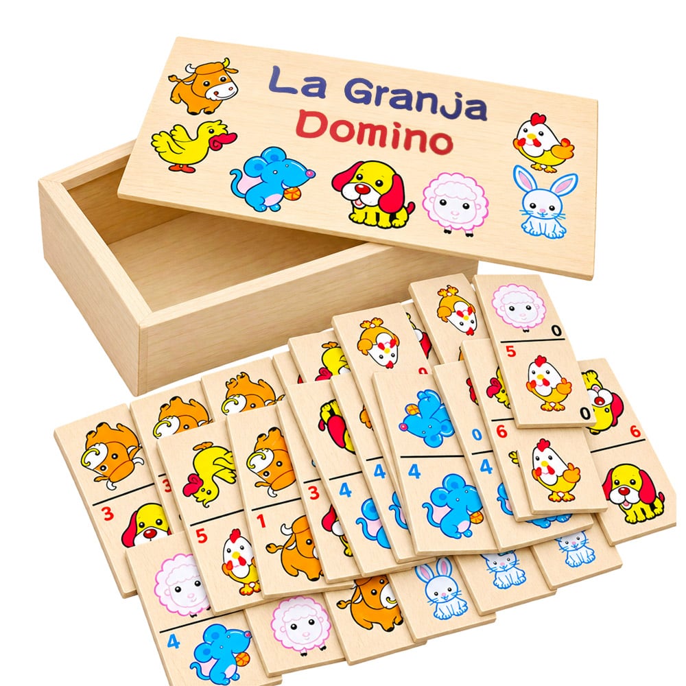DOMINO DIDACTICO EN MADERA LA GRANJA 28 PZAS - 1