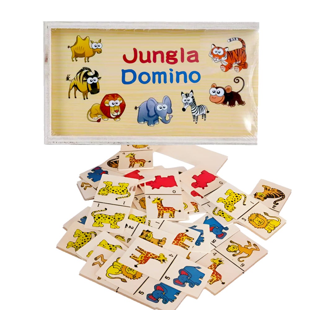 DOMINO DIDACTICO EN MADERA JUNGLA 28 PZAS - 1