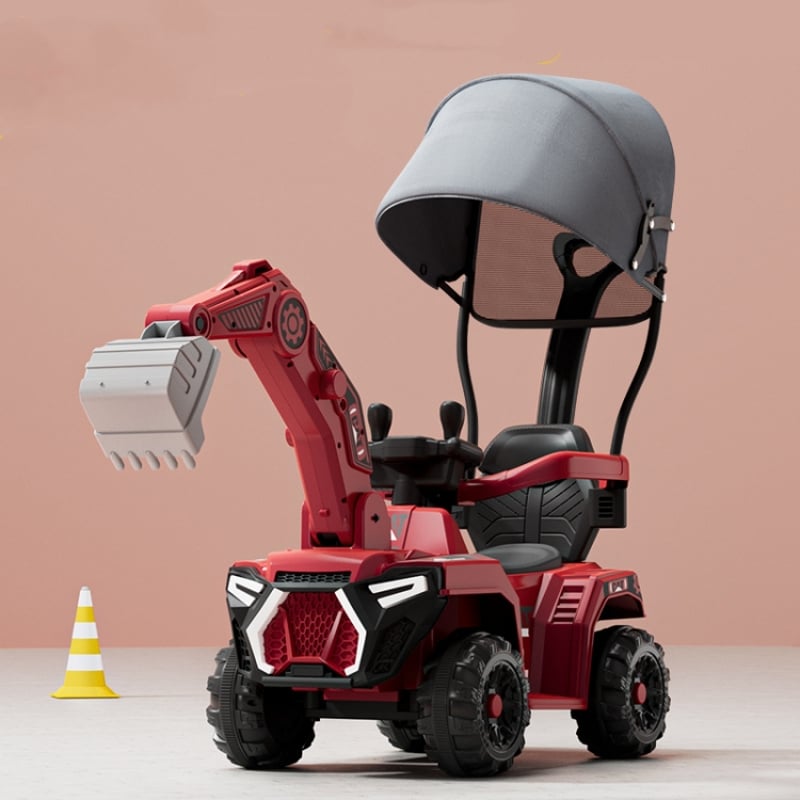 CARRO GUIADOR A BATERÍA NIÑOS 6V EXCAVADOR - 1