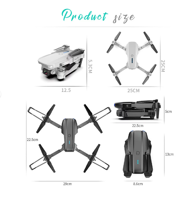 MINI DRON IMPORTACIONES QIA KPUIA E88 PROFESIONAL PORTATIL CAMARA HD - 2
