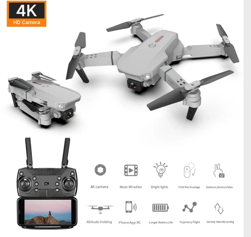 MINI DRON IMPORTACIONES QIA KPUIA E88 PROFESIONAL PORTATIL CAMARA HD - 3
