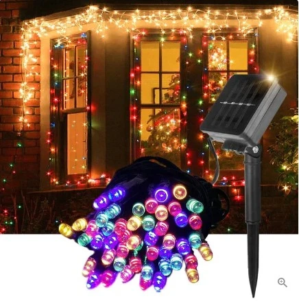 LUCES DE NAVIDAD CON PANEL SOLAR MULTICOLOR 100 FOCOS - 1
