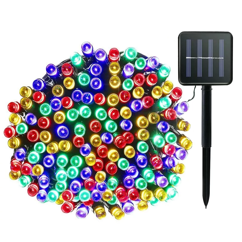LUCES DE NAVIDAD CON PANEL SOLAR MULTICOLOR 100 FOCOS - 3