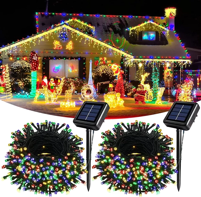 LUCES DE NAVIDAD CON PANEL SOLAR MULTICOLOR 100 FOCOS - 4