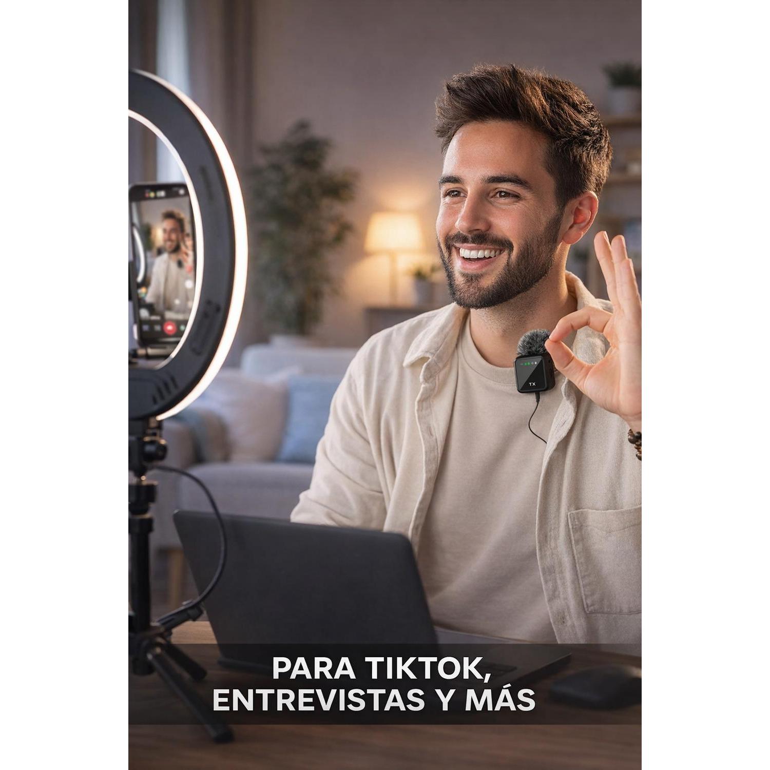 MICRÓFONO SOLAPERO INALÁMBRICO PRO SONIDO CLARO SIN RUIDO - 1