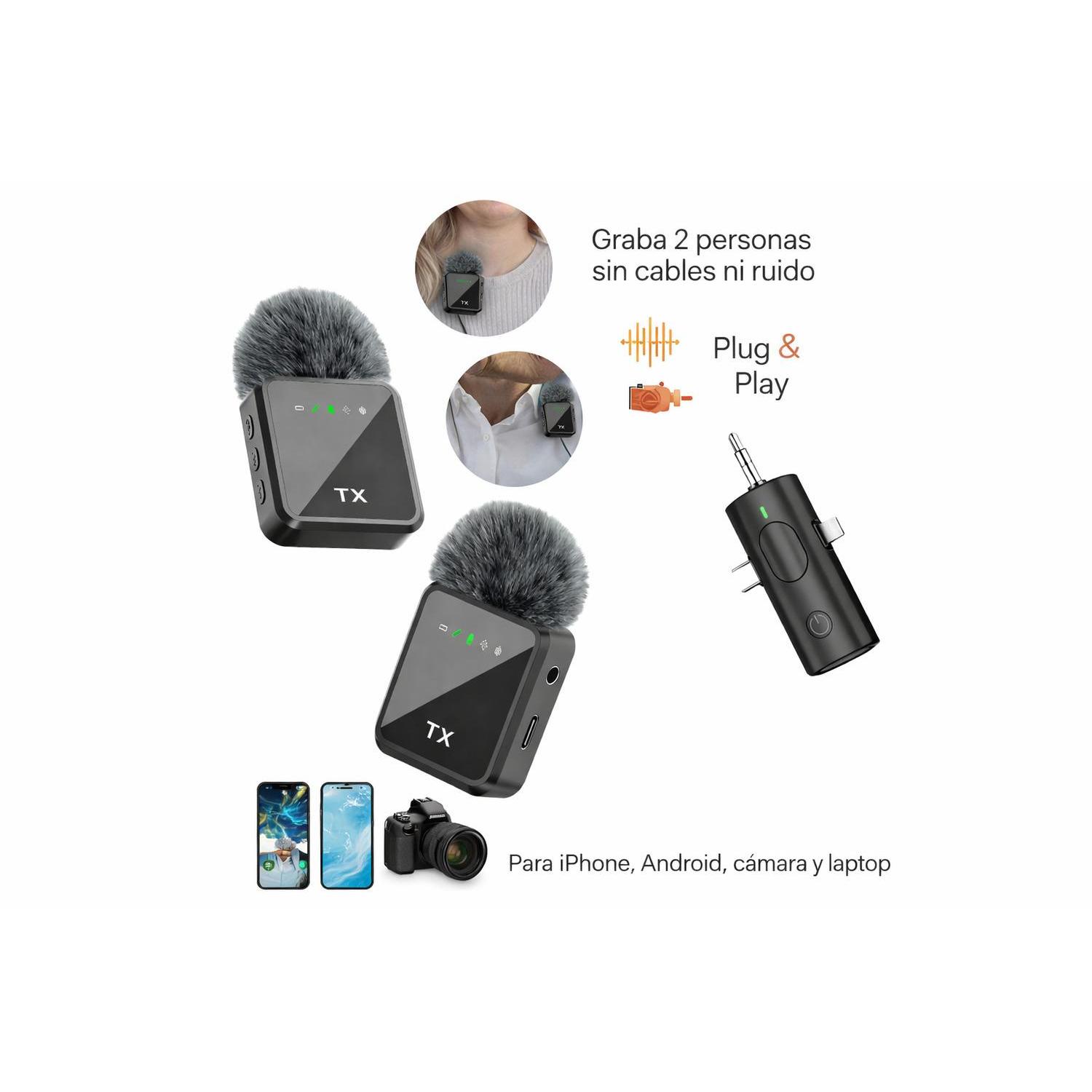 MICRÓFONO SOLAPERO INALÁMBRICO PRO SONIDO CLARO SIN RUIDO - 5