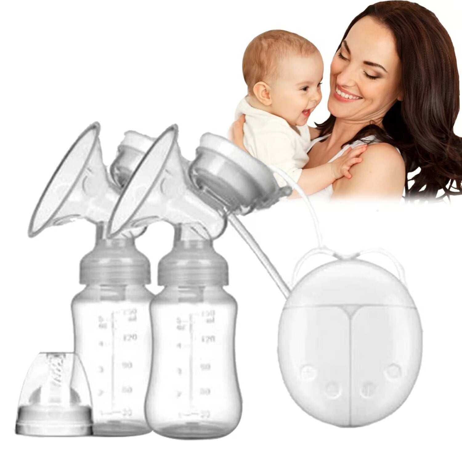 EXTRACTOR ELECTRICO DOBLE DE LECHE MATERNA BEBE - 3