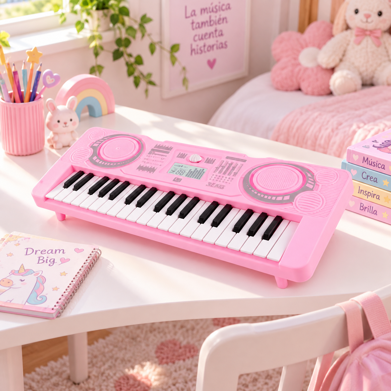 MINI PIANO ELECTRONICO PARA NIÑAS Y NIÑOS  37 TECLAS DIVERTIDAS - 2