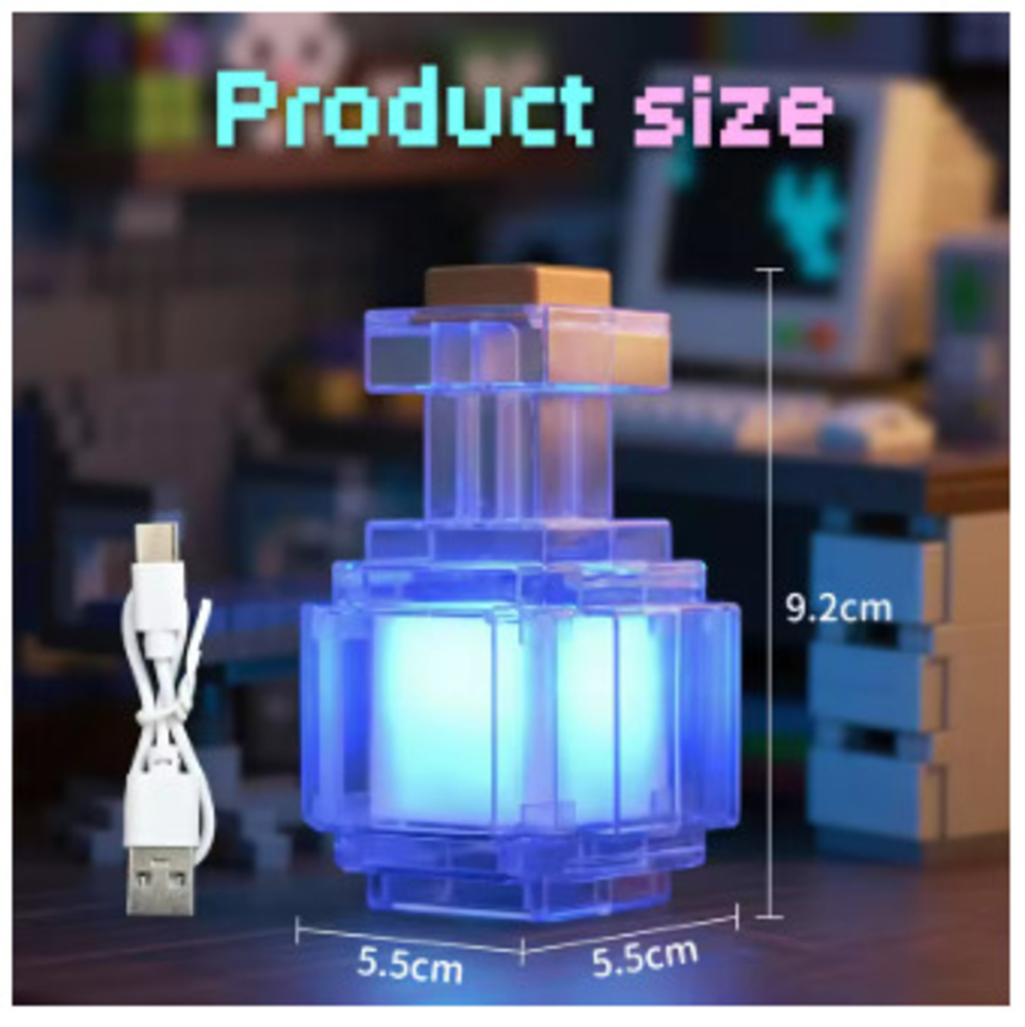 MINI LÁMPARA DE NOCHE LED DE POCIÓN DE MINECRAFT - 1