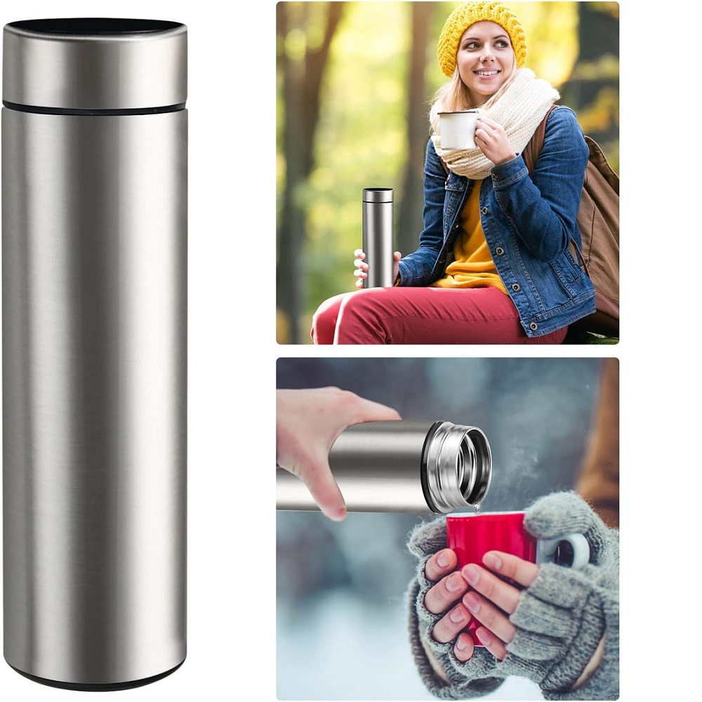 TERMO INTELIGENTE 500ML CON SENSOR PLATA - 2