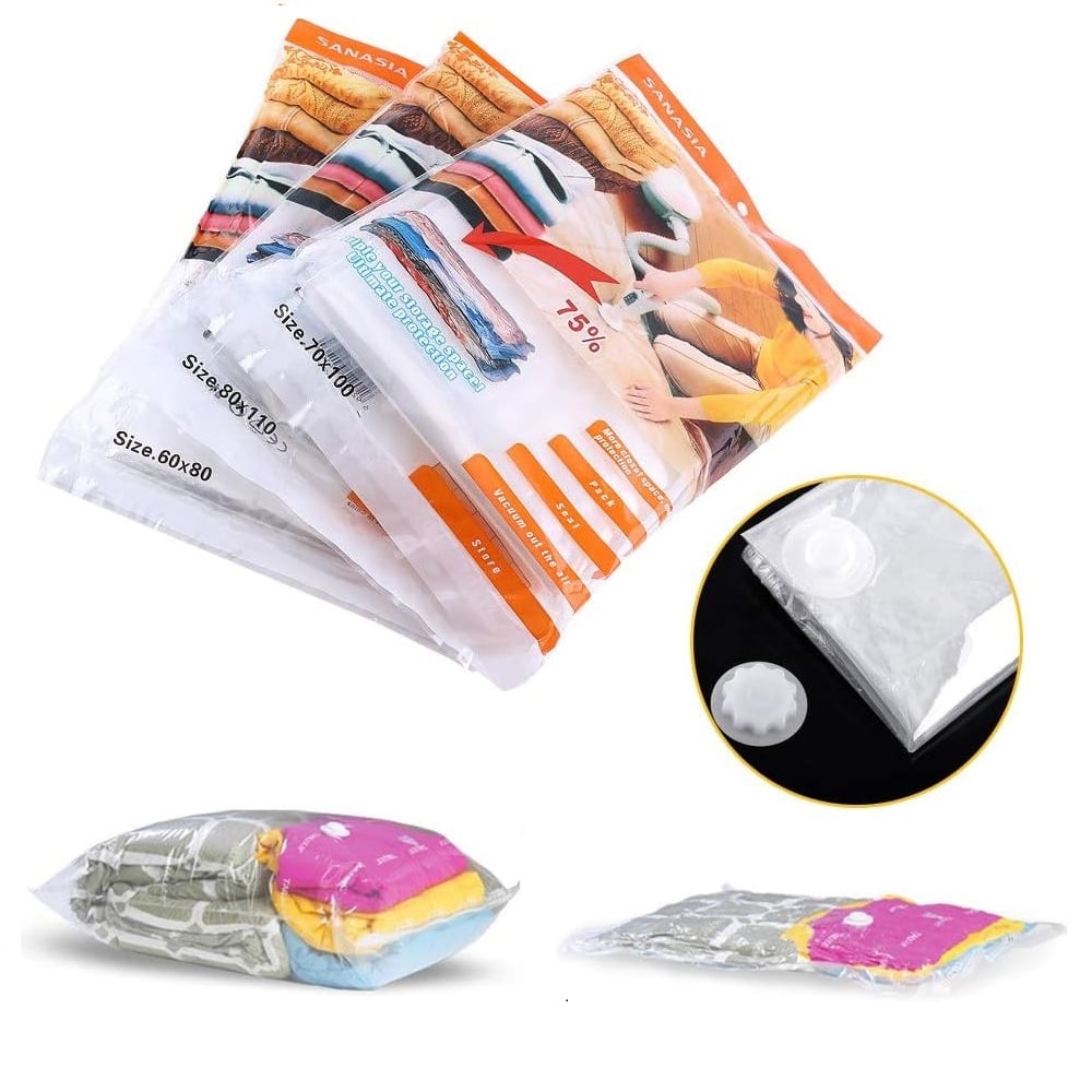 BOLSA AL VACIO PARA CAMA COMPRESA 80CM X 110CM SET DE 3 - 1